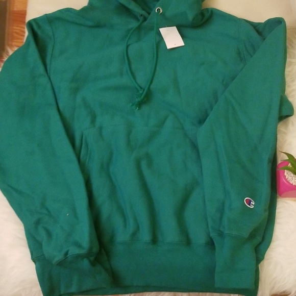green champion hoodie reverse weave